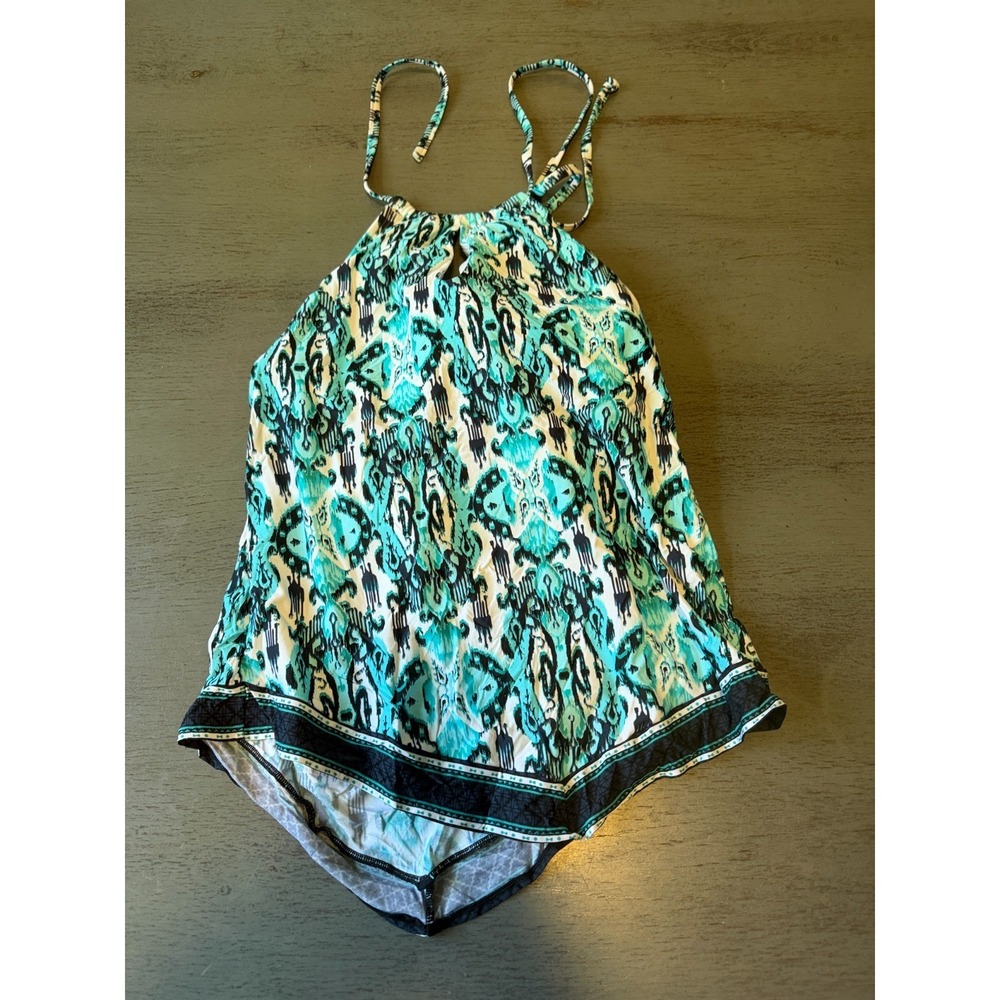 blue COASTAL ZONE swimsuit top tankini size large